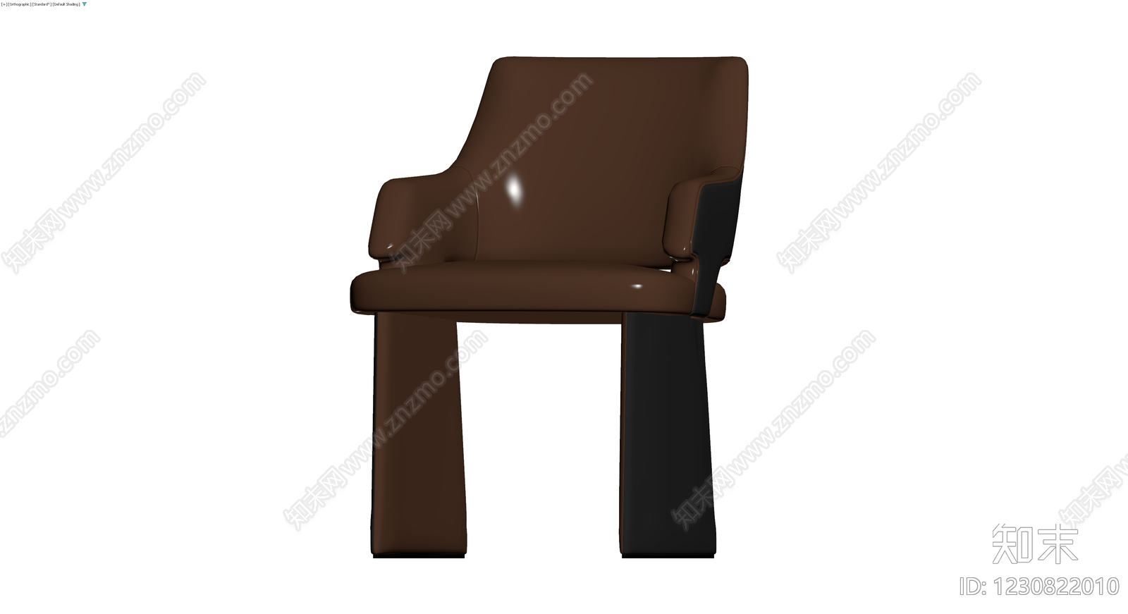 现代风格棕色单人扶手椅3D模型下载【ID:1230822010】