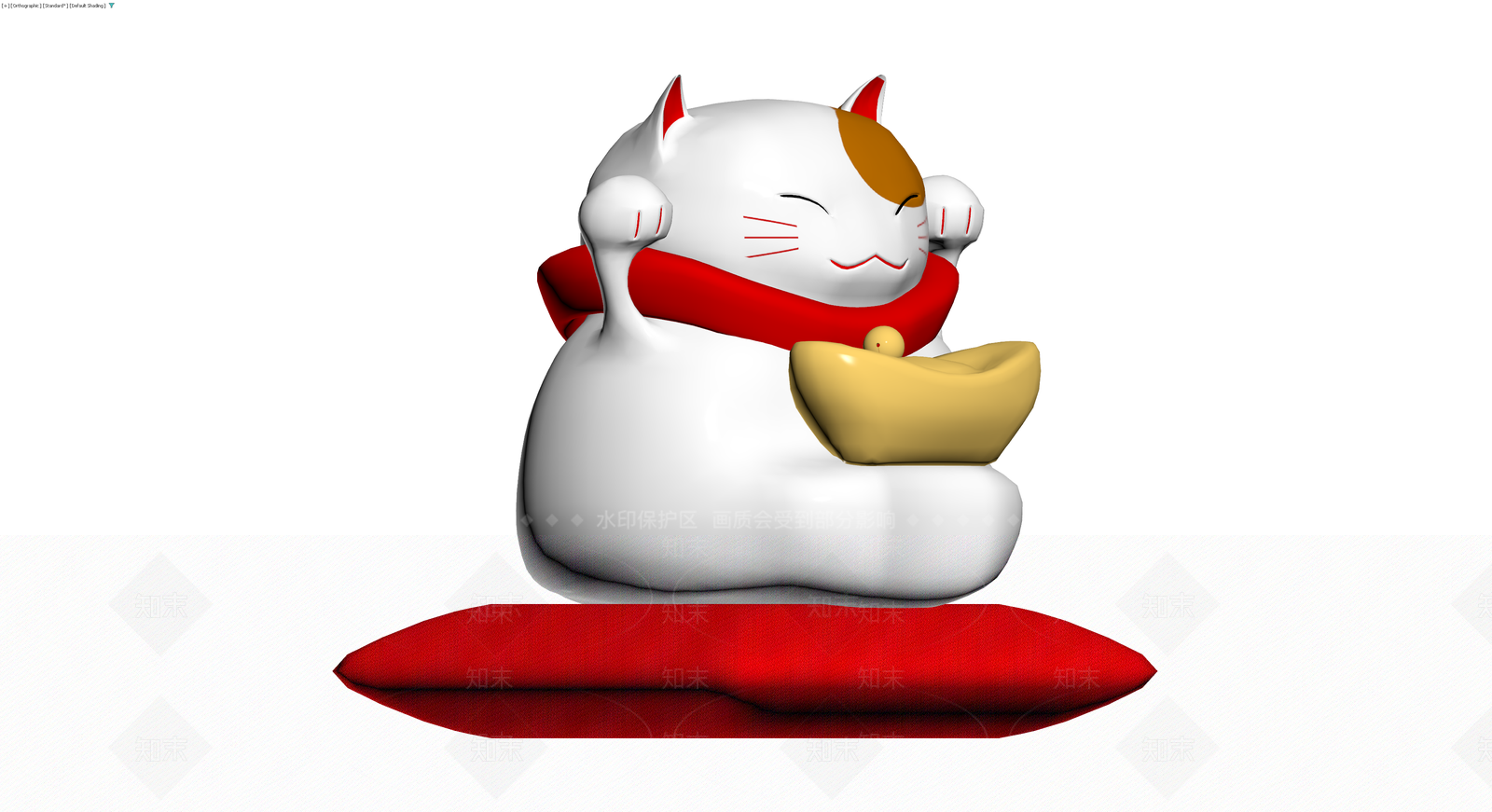 招财猫摆件3D模型下载【ID:1230092651】