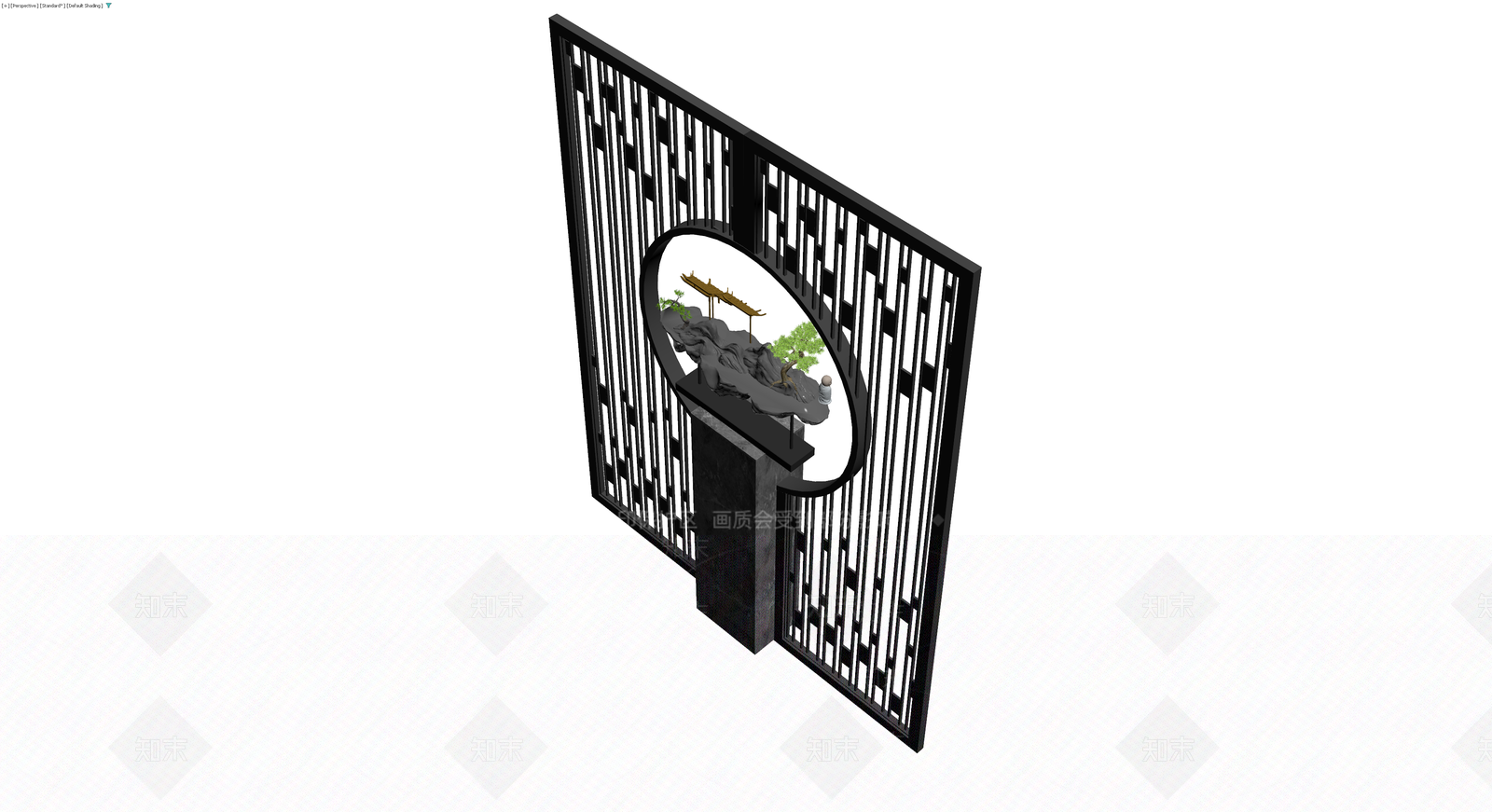 新中式景观屏风3D模型下载【ID:1230770335】