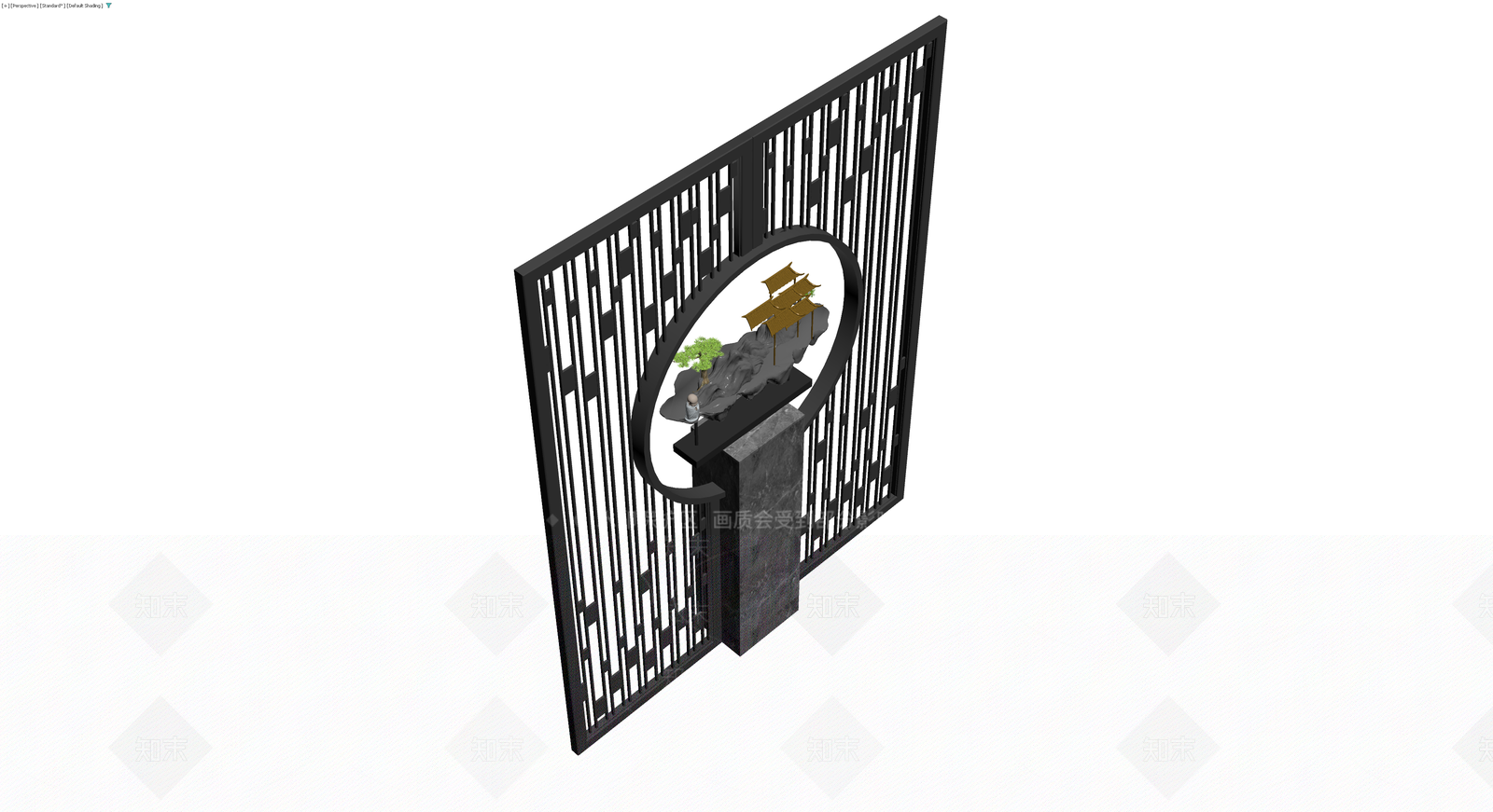 新中式景观屏风3D模型下载【ID:1230770335】
