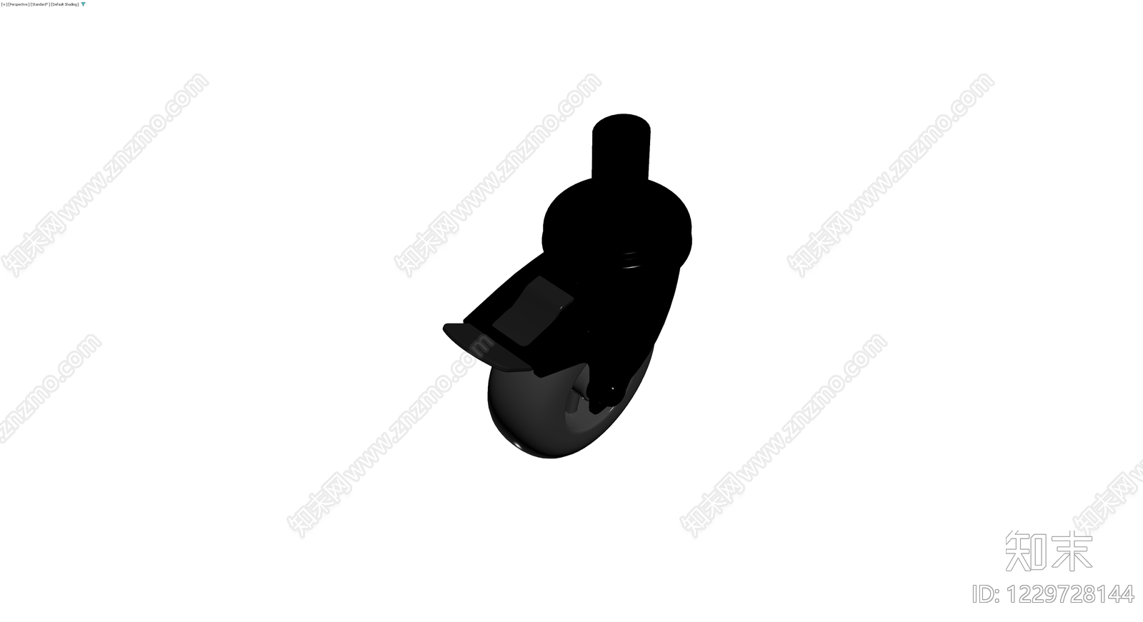 黑色刹车脚轮3D模型下载【ID:1229728144】