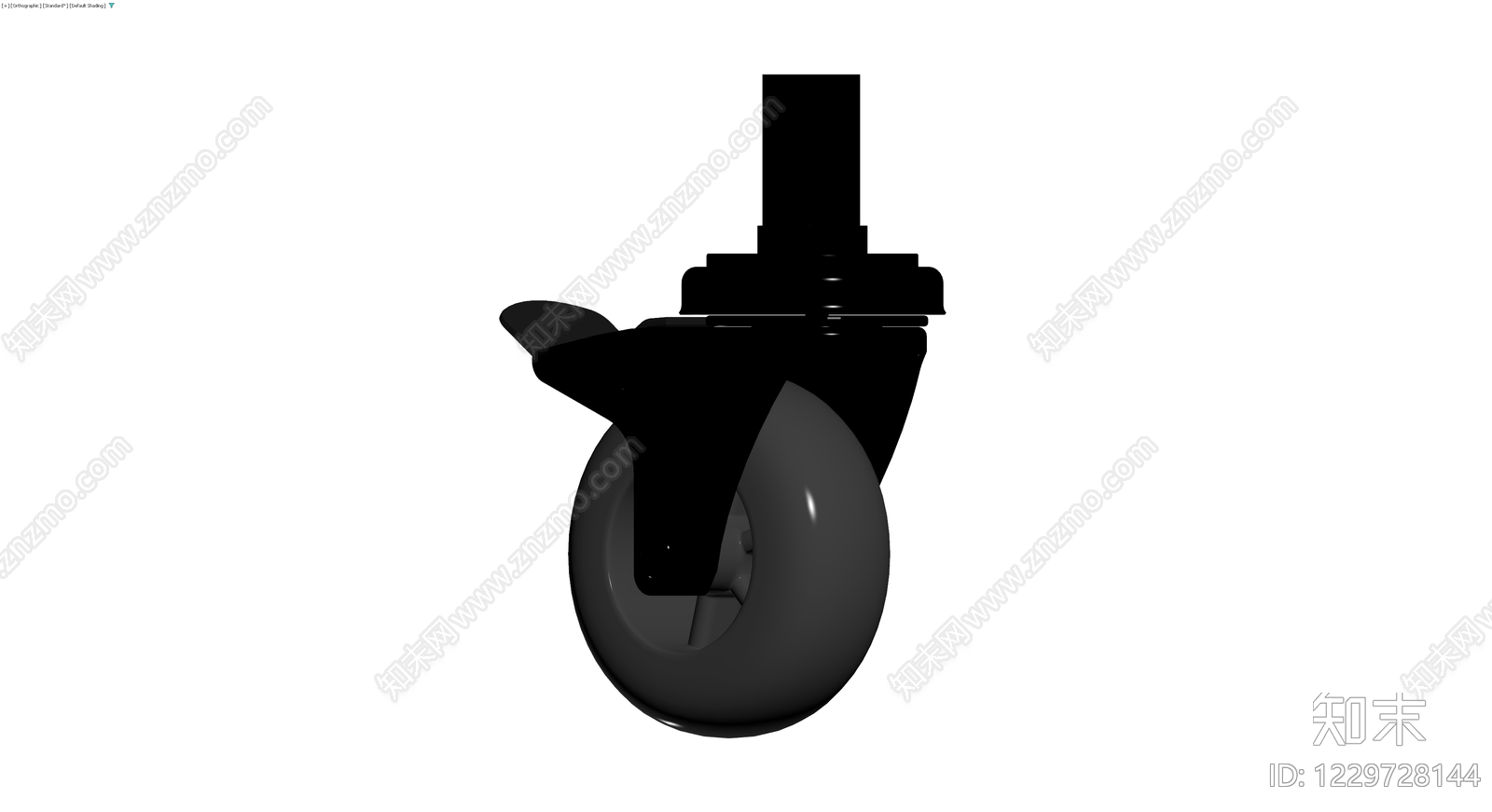 黑色刹车脚轮3D模型下载【ID:1229728144】