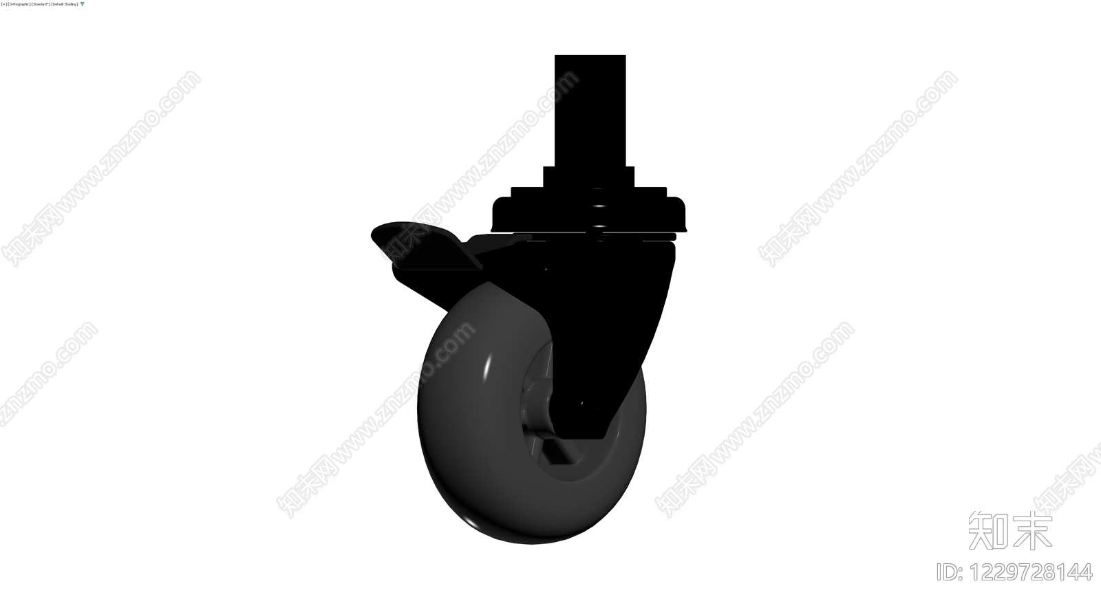 黑色刹车脚轮3D模型下载【ID:1229728144】