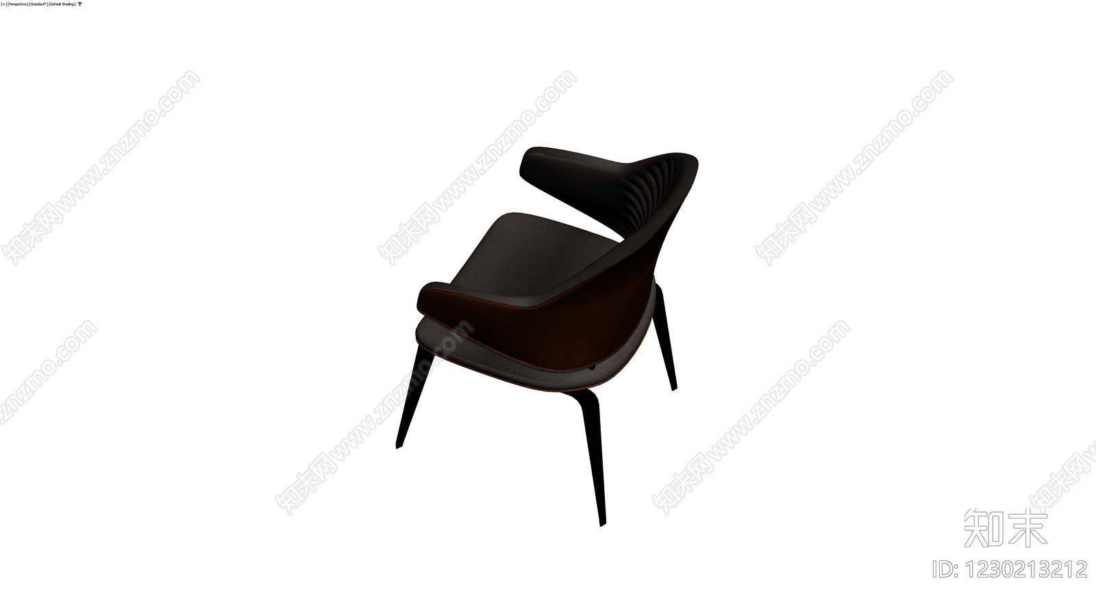 现代深色软包扶手椅3D模型下载【ID:1230213212】