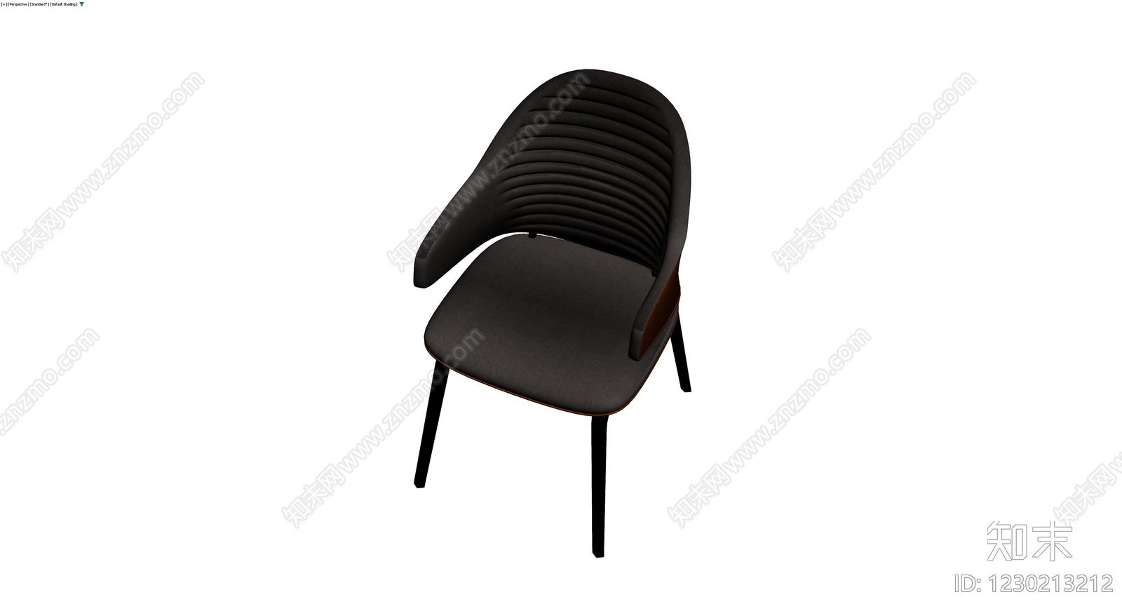 现代深色软包扶手椅3D模型下载【ID:1230213212】