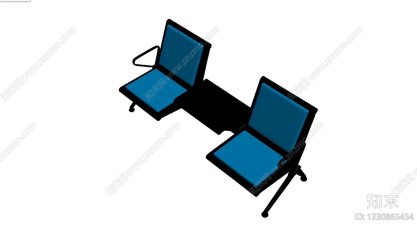 蓝黑配色公共排椅3D模型下载【ID:1230865454】