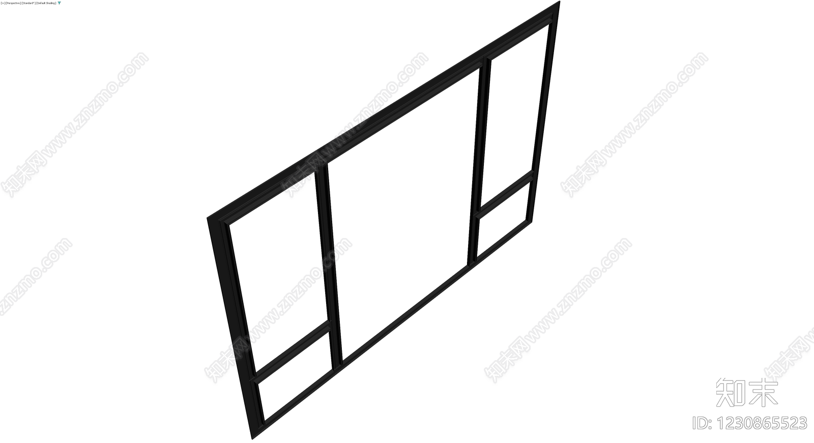 黑框现代风格落地窗3D模型下载【ID:1230865523】