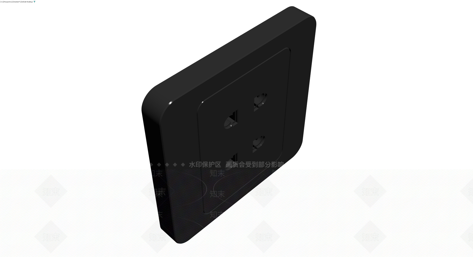 黑色双位电源插座3D模型下载【ID:1230351677】