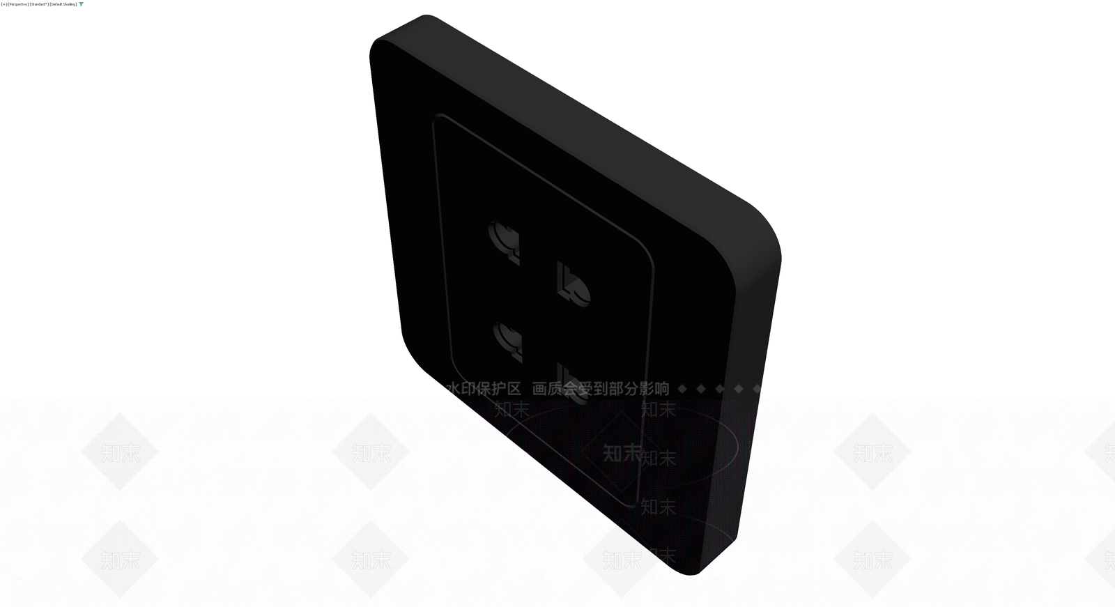 黑色双位电源插座3D模型下载【ID:1230351677】