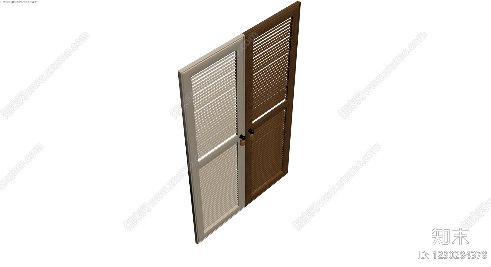 双扇百叶门组件3D模型下载【ID:1230284378】