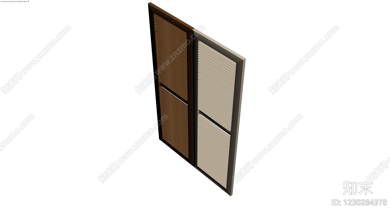 双扇百叶门组件3D模型下载【ID:1230284378】