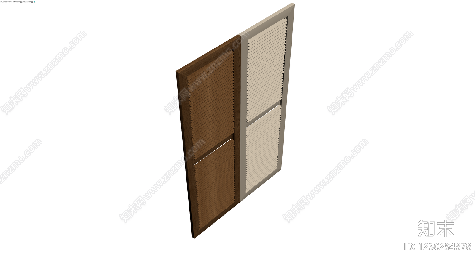 双扇百叶门组件3D模型下载【ID:1230284378】