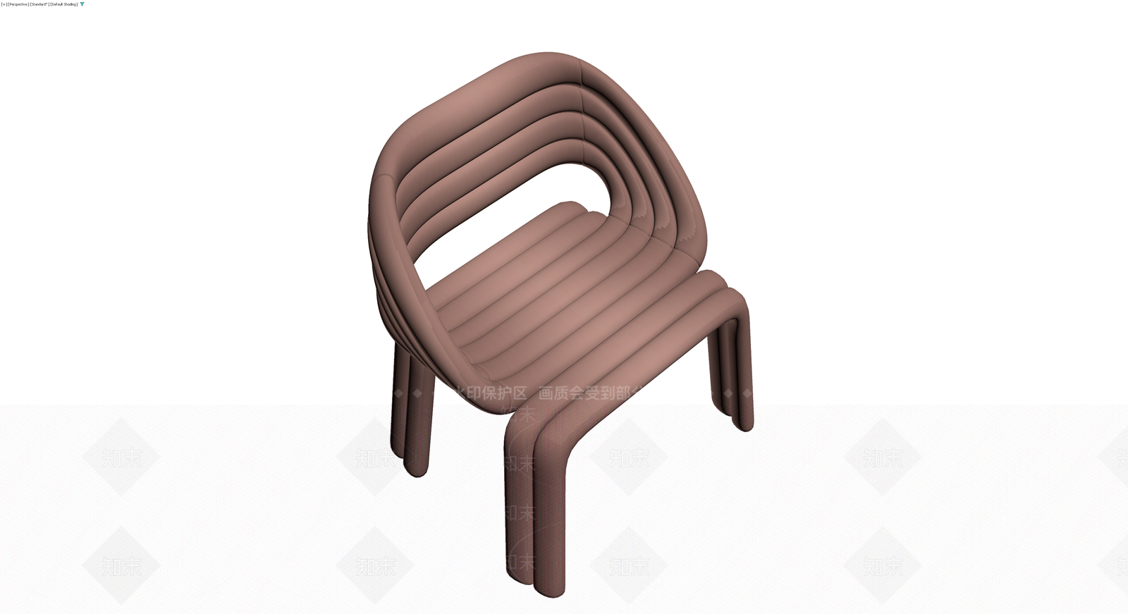 棕色条纹软包单人椅3D模型下载【ID:1230780243】