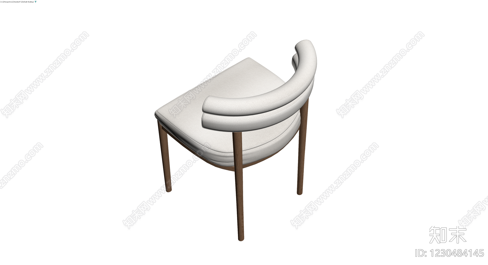 现代弧形软包餐椅3D模型下载【ID:1230484145】