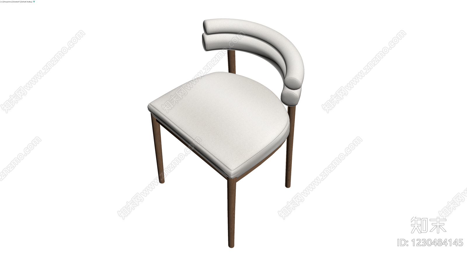 现代弧形软包餐椅3D模型下载【ID:1230484145】