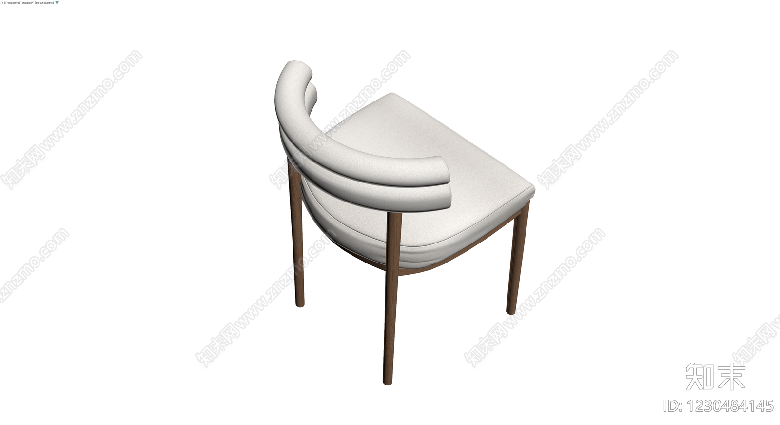现代弧形软包餐椅3D模型下载【ID:1230484145】