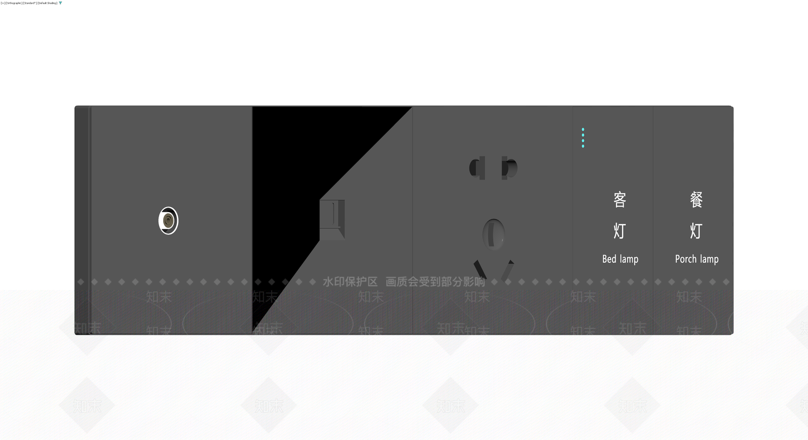 多功能墙面插座面板组件3D模型下载【ID:1230550347】