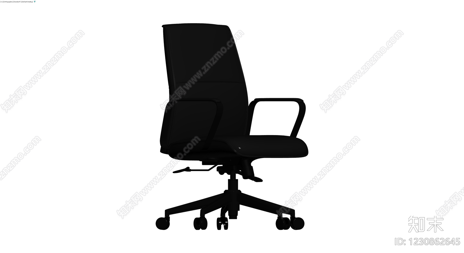 黑色办公转椅3D模型下载【ID:1230862645】