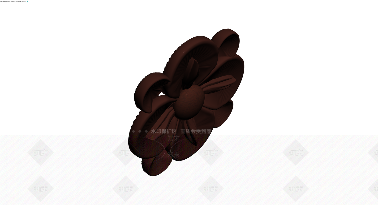 深褐色多层装饰花雕塑3D模型下载【ID:1230392261】