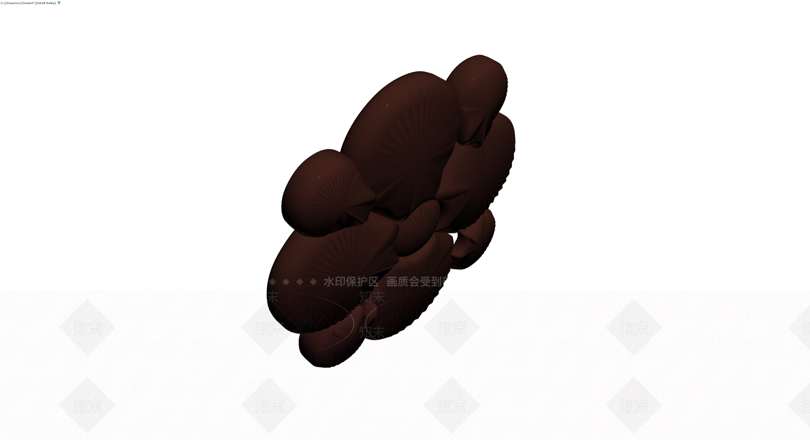 深褐色多层装饰花雕塑3D模型下载【ID:1230392261】