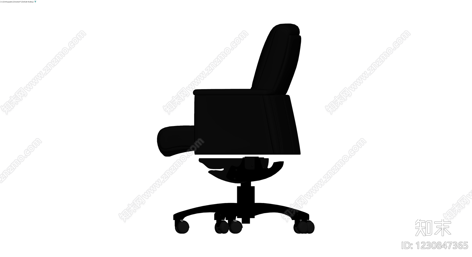 黑色办公椅（灰模）3D模型下载【ID:1230847365】
