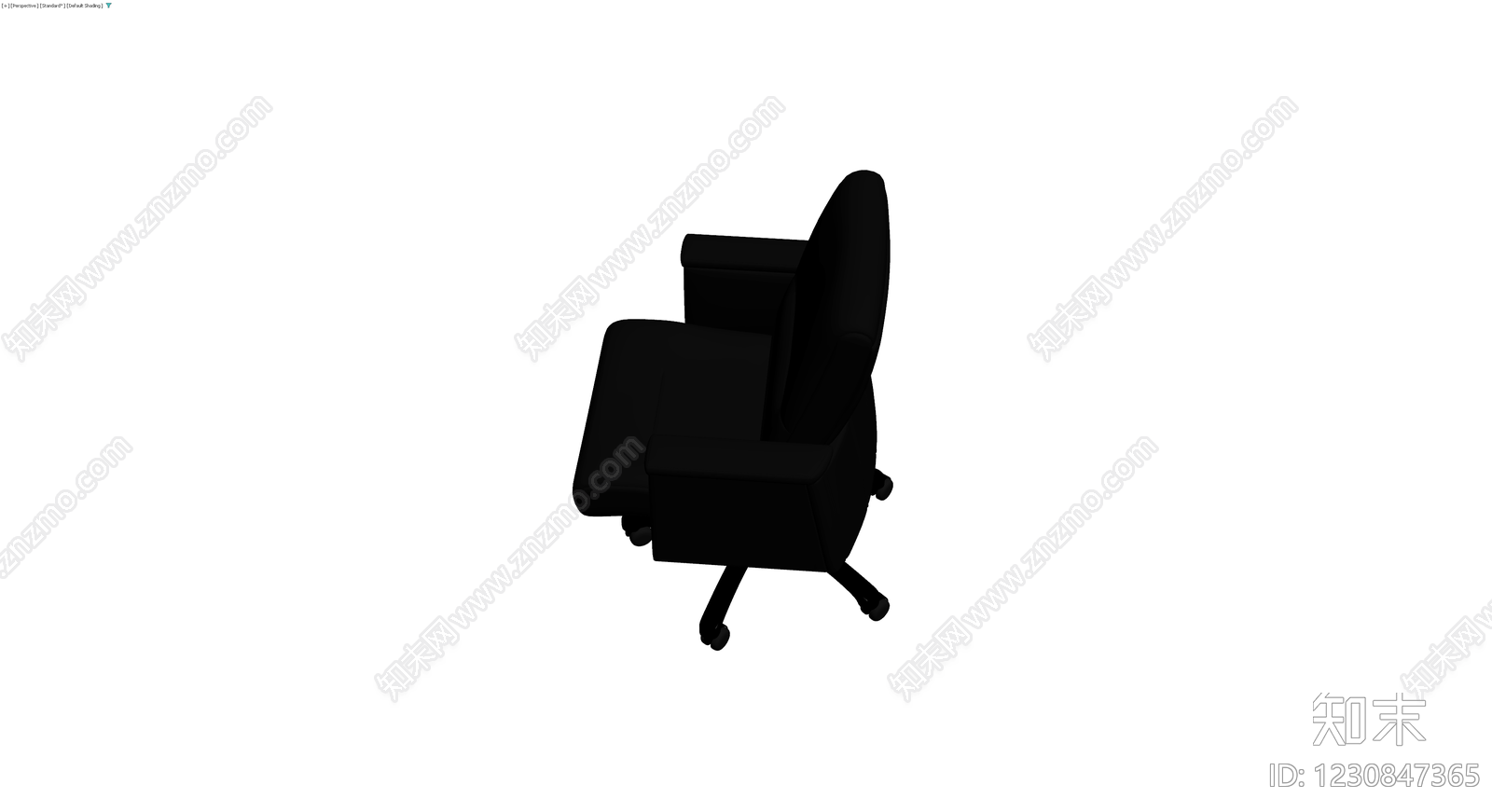 黑色办公椅（灰模）3D模型下载【ID:1230847365】