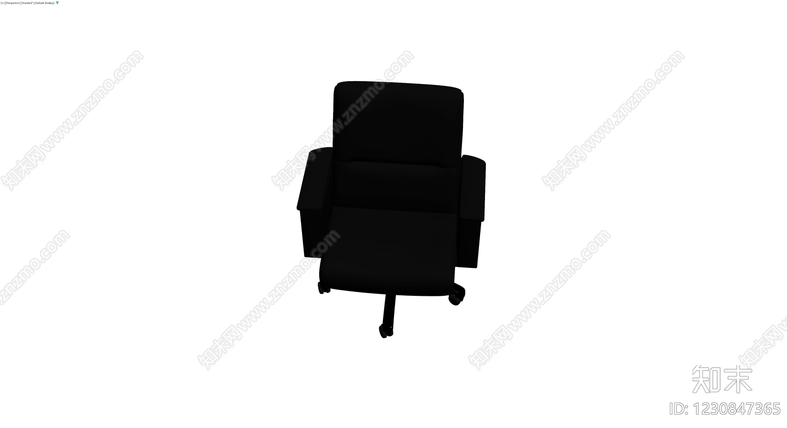 黑色办公椅（灰模）3D模型下载【ID:1230847365】