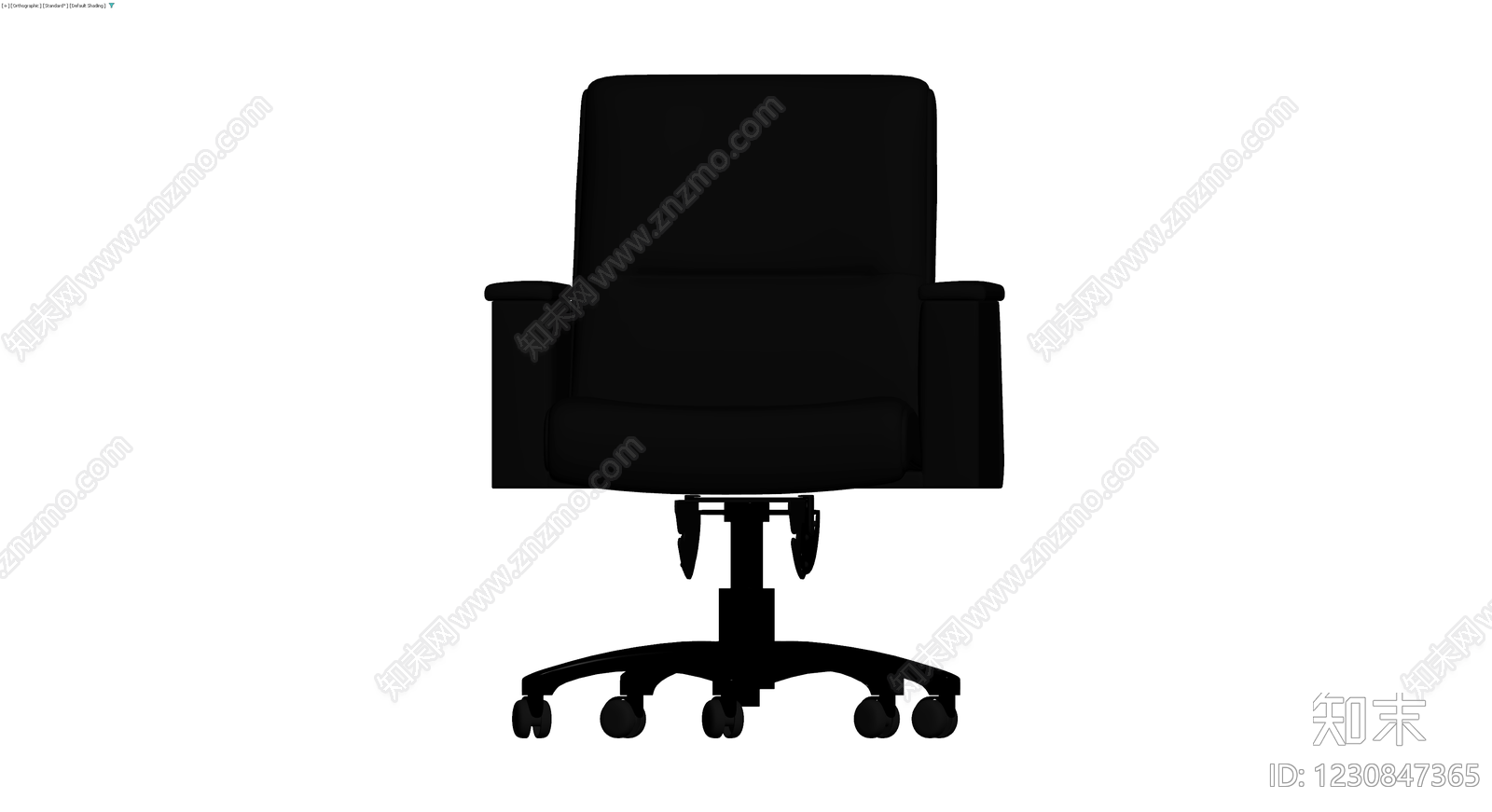 黑色办公椅（灰模）3D模型下载【ID:1230847365】