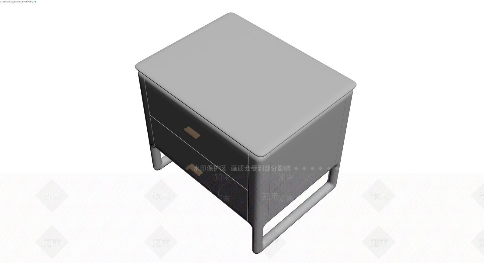 双抽屉床头柜3D模型下载【ID:1230635211】