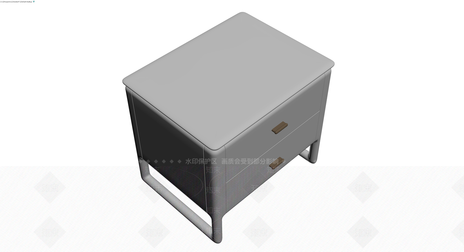 双抽屉床头柜3D模型下载【ID:1230635211】