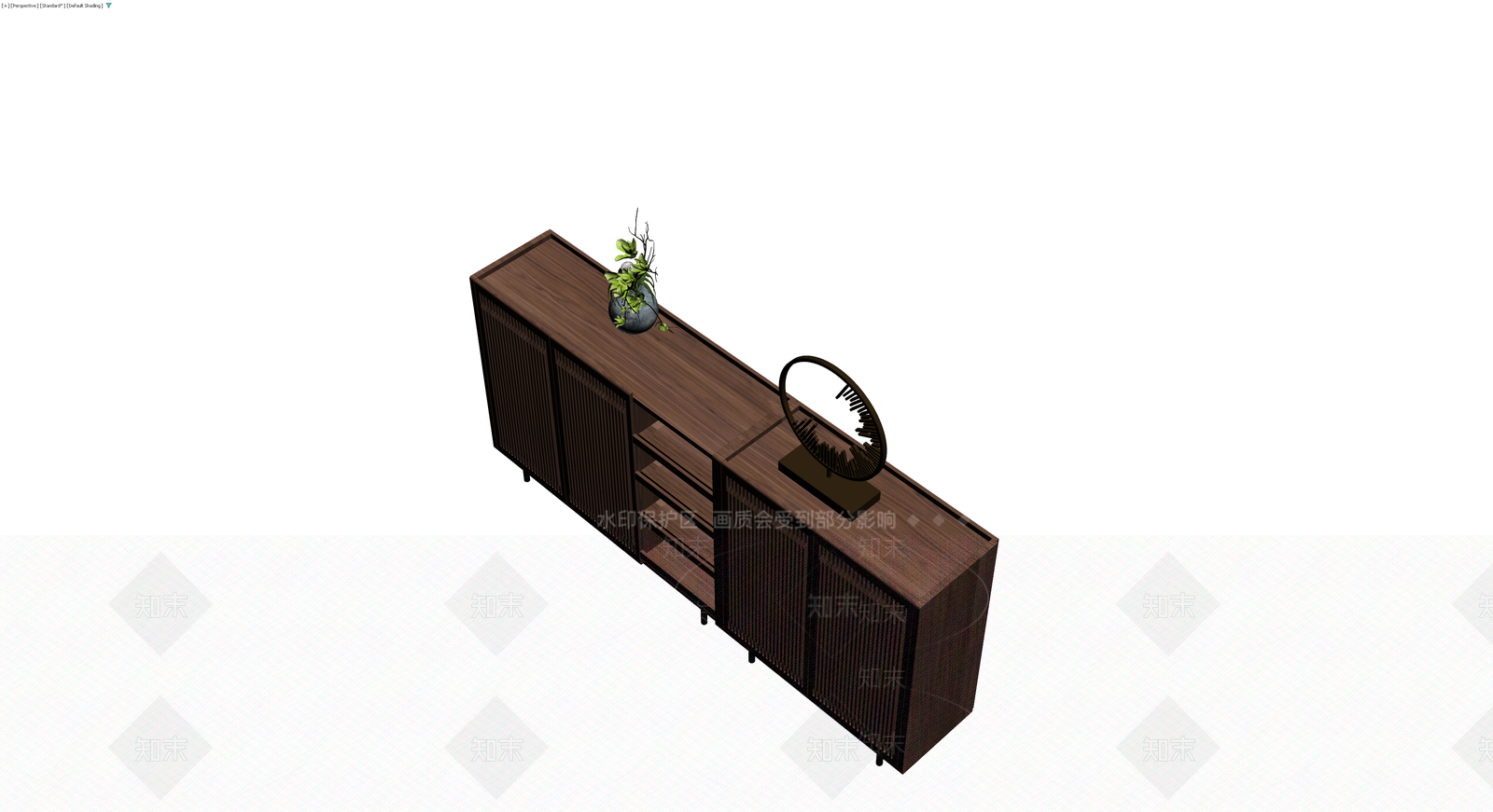 深色木纹储物柜组合3D模型下载【ID:1230325252】
