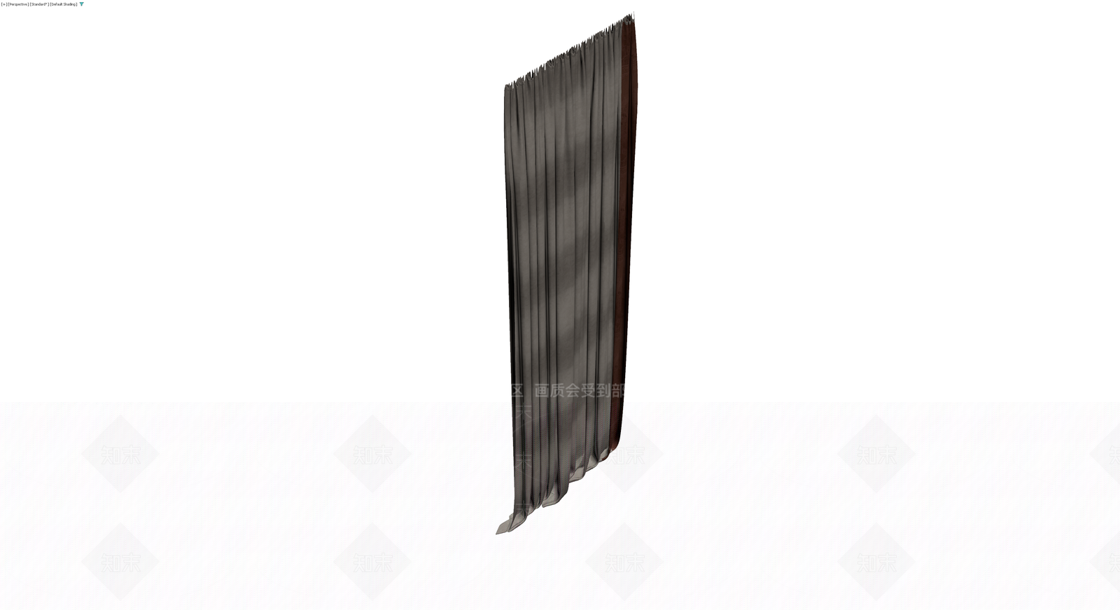 双层褶皱布艺窗帘3D模型下载【ID:1230372986】