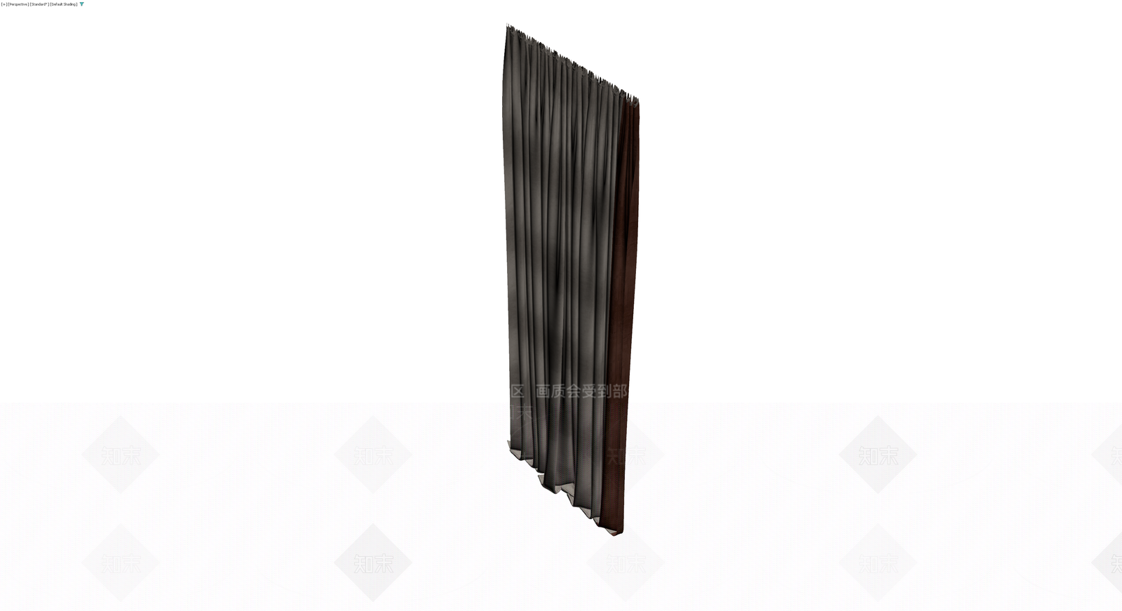 双层褶皱布艺窗帘3D模型下载【ID:1230372986】