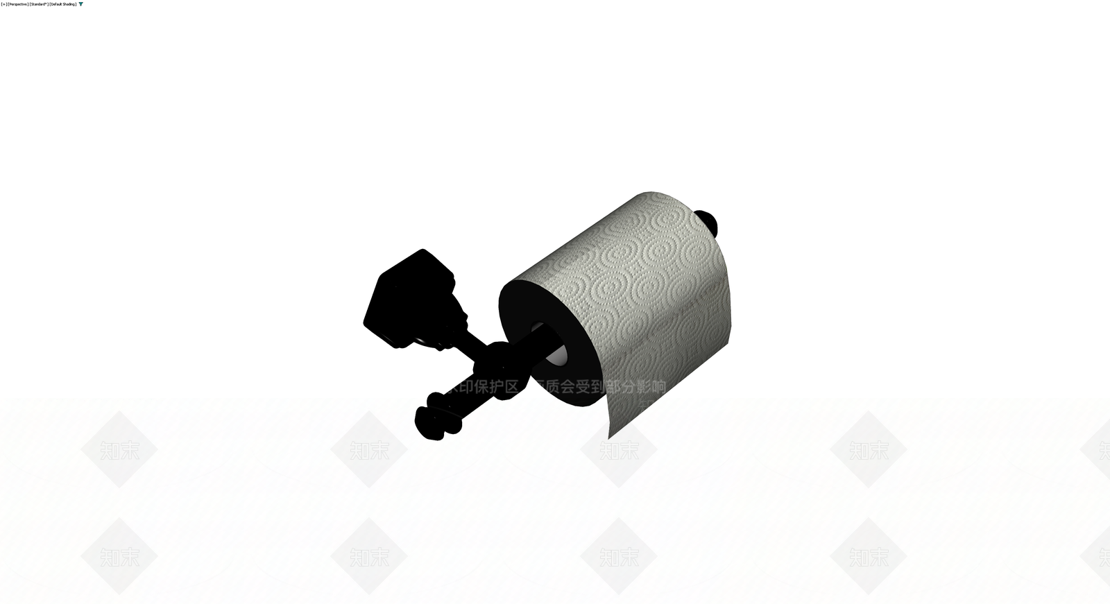 黑色卷纸架带卫生纸3D模型下载【ID:1230601373】