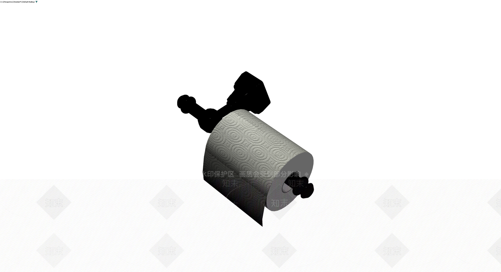 黑色卷纸架带卫生纸3D模型下载【ID:1230601373】