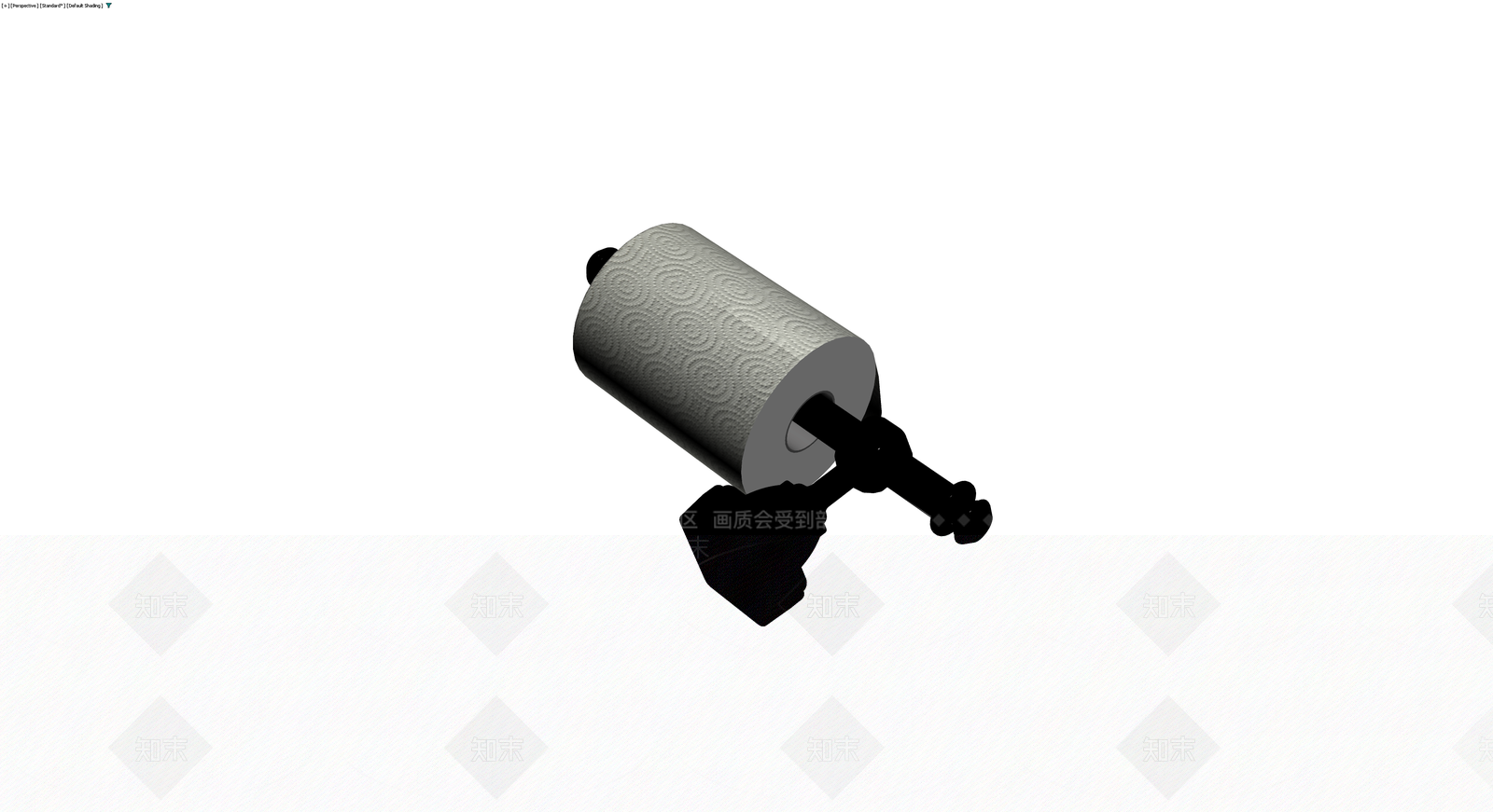 黑色卷纸架带卫生纸3D模型下载【ID:1230601373】