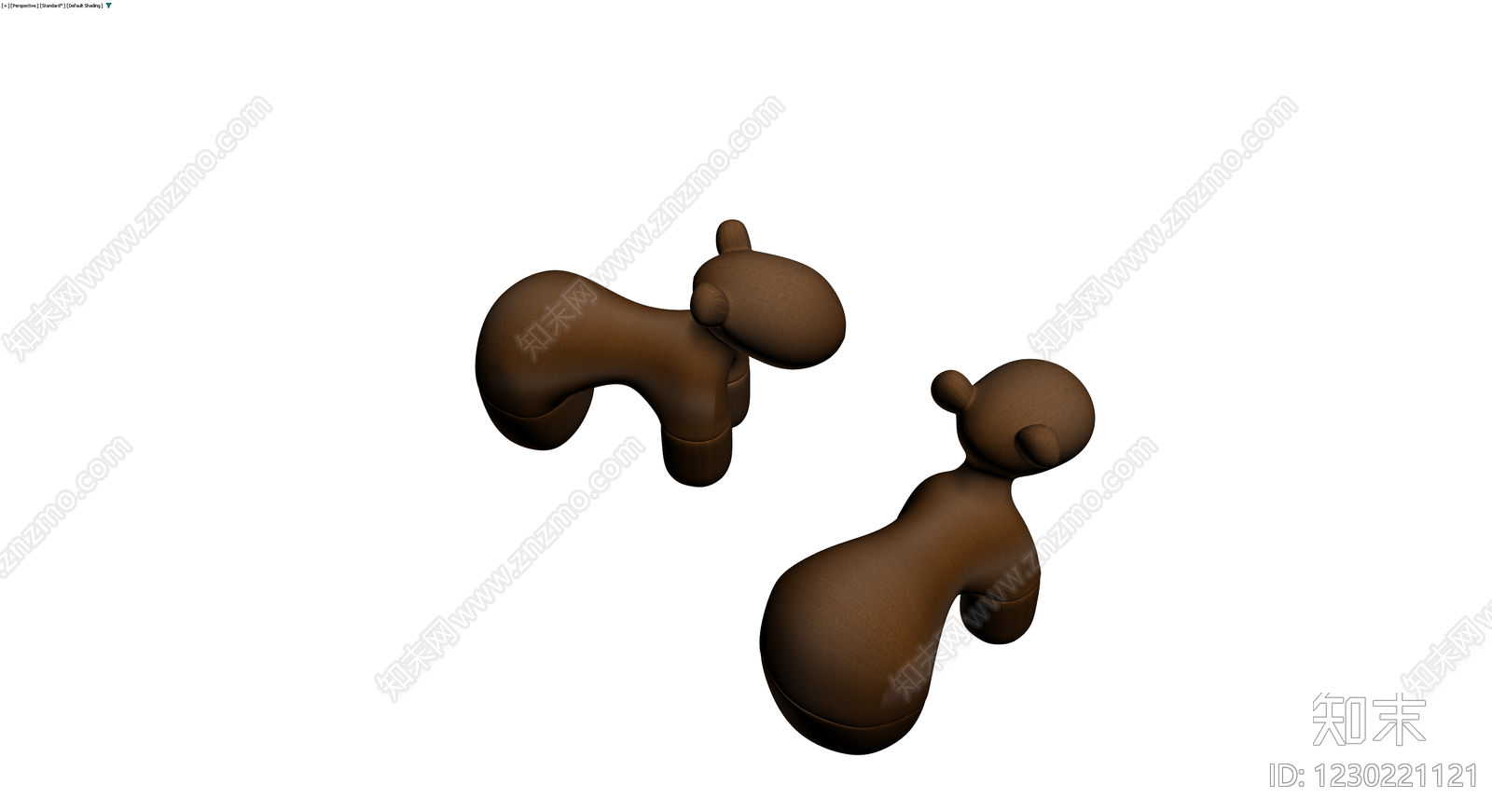 木质抽象动物雕塑3D模型下载【ID:1230221121】