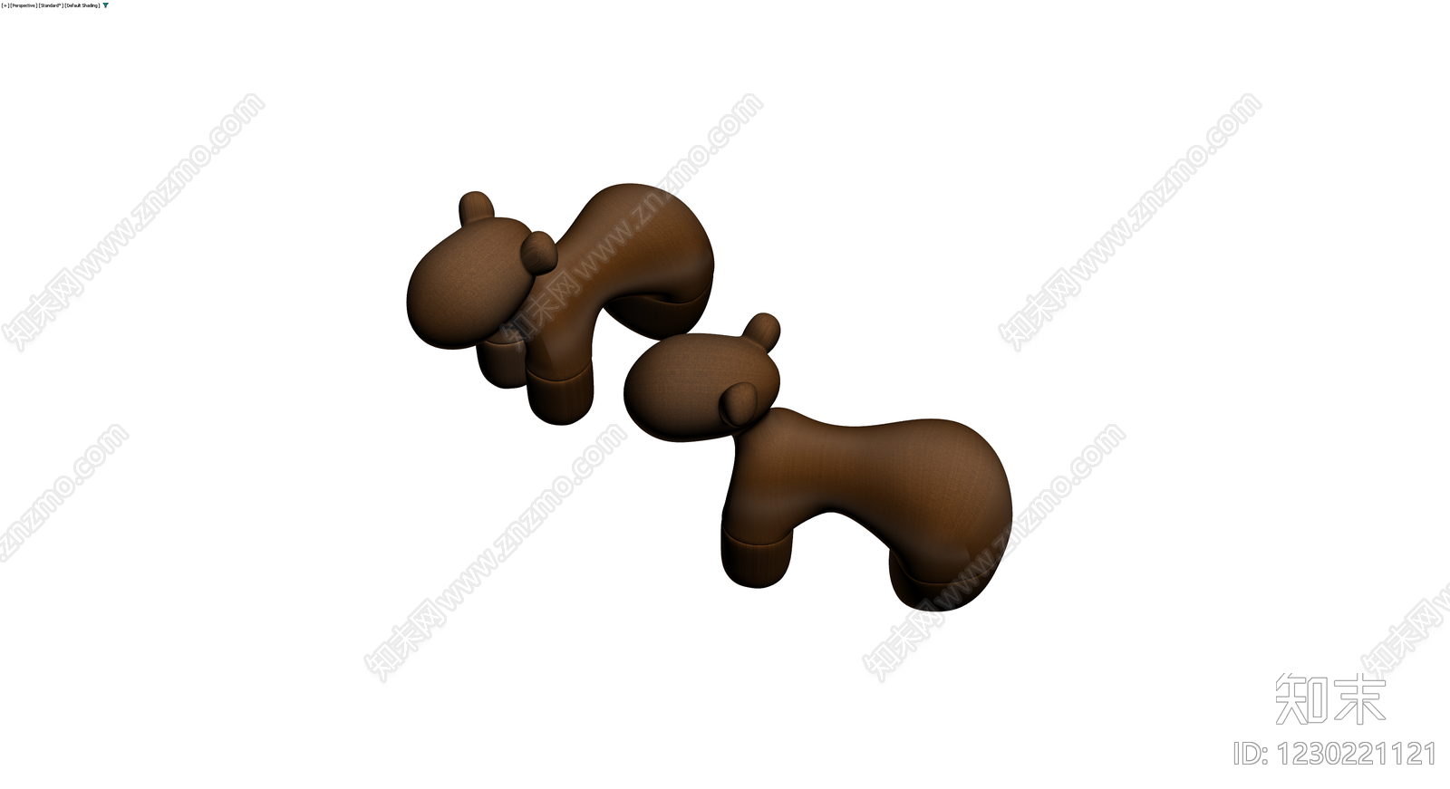 木质抽象动物雕塑3D模型下载【ID:1230221121】