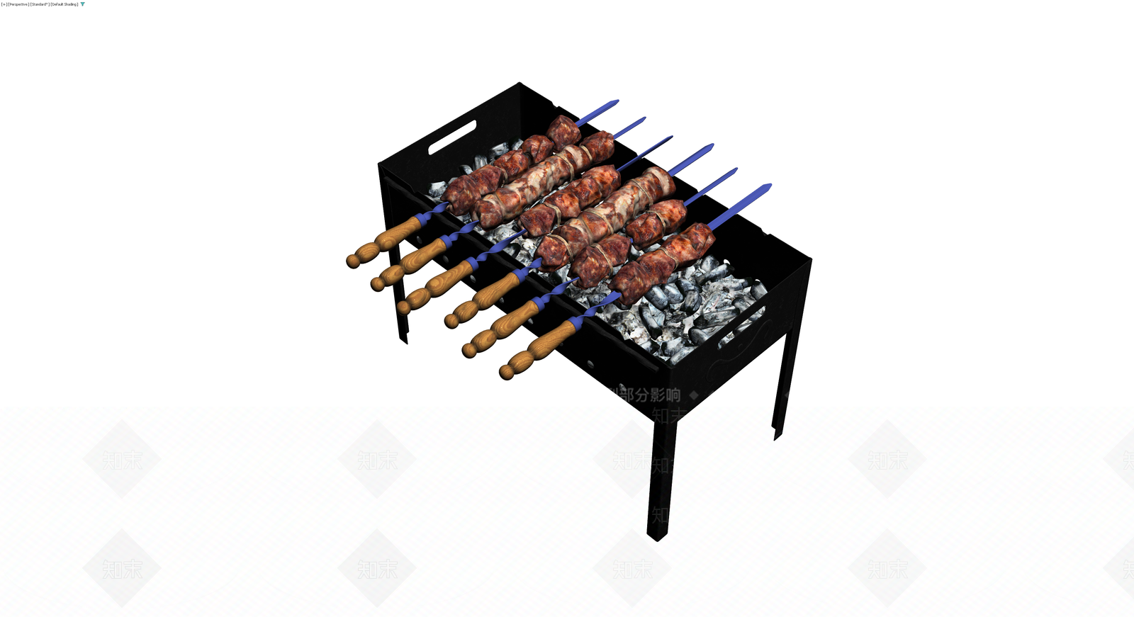 烧烤架及肉串组合3D模型下载【ID:1229647004】