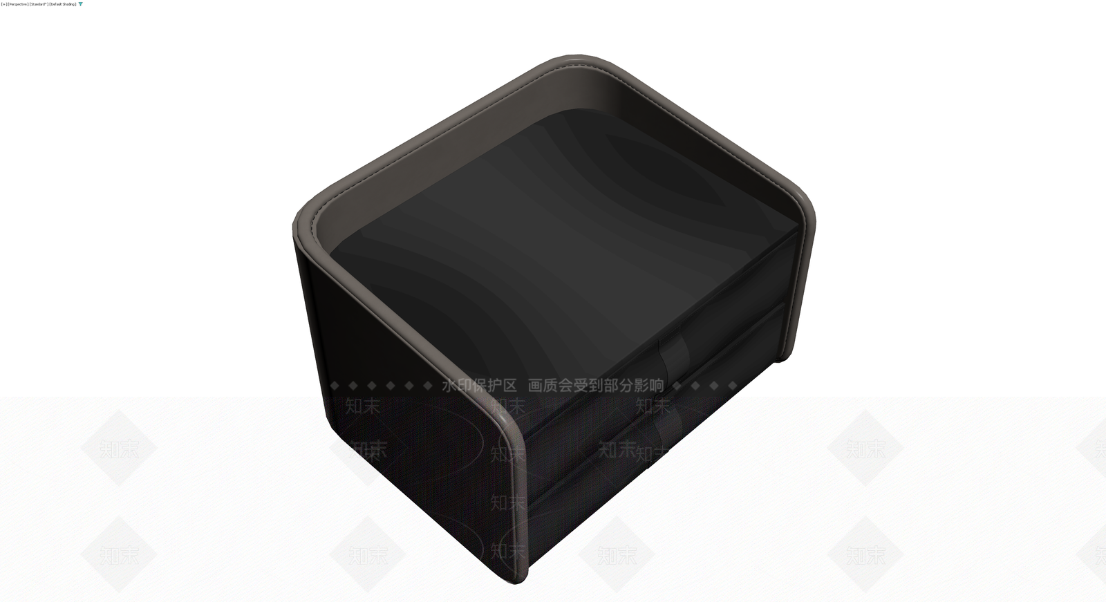 深灰双抽屉收纳盒3D模型下载【ID:1229851931】