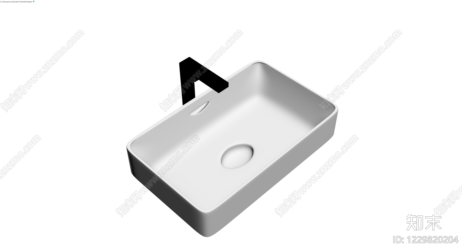 现代方形面盆配龙头3D模型下载【ID:1229820204】