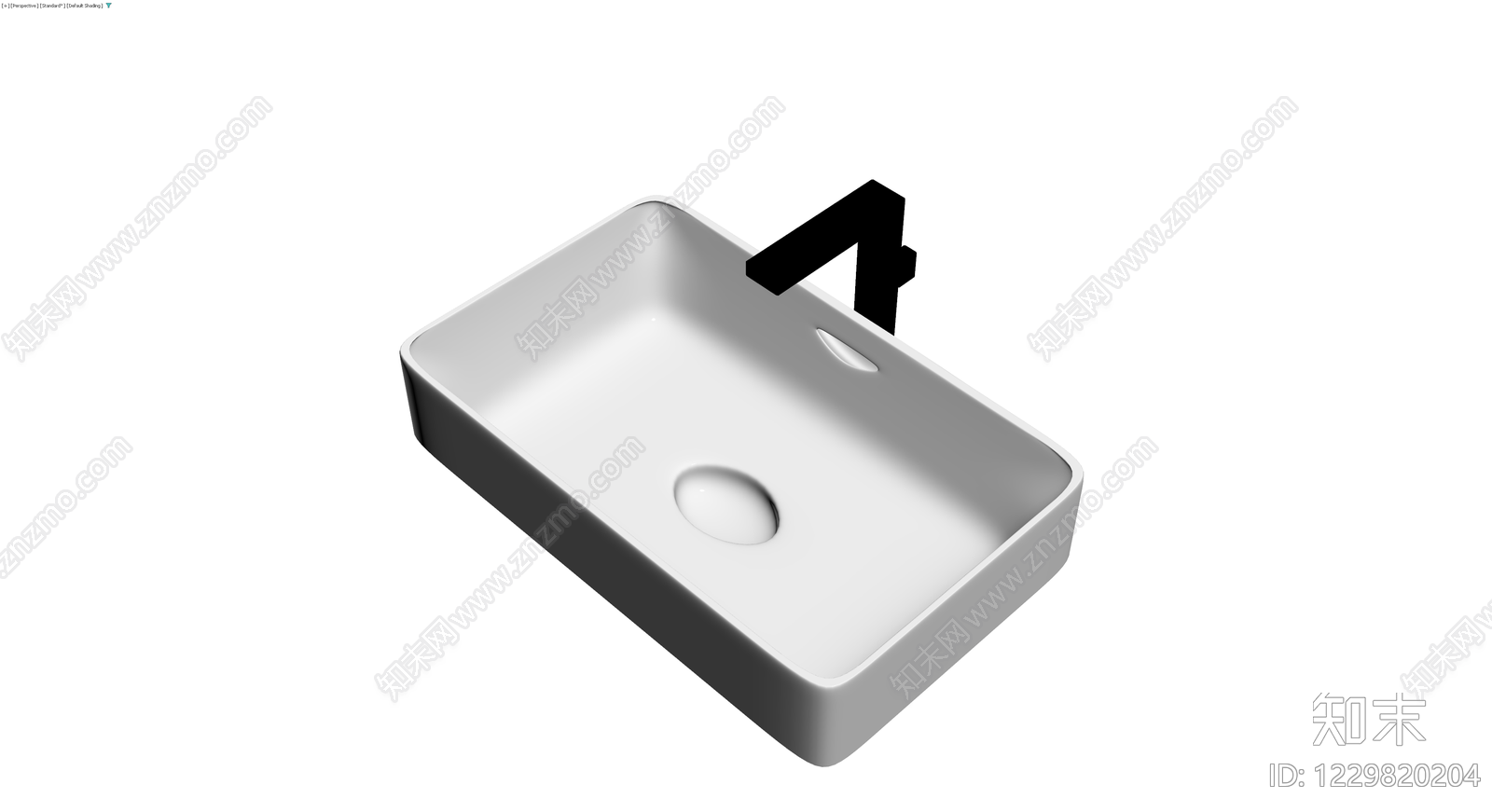 现代方形面盆配龙头3D模型下载【ID:1229820204】