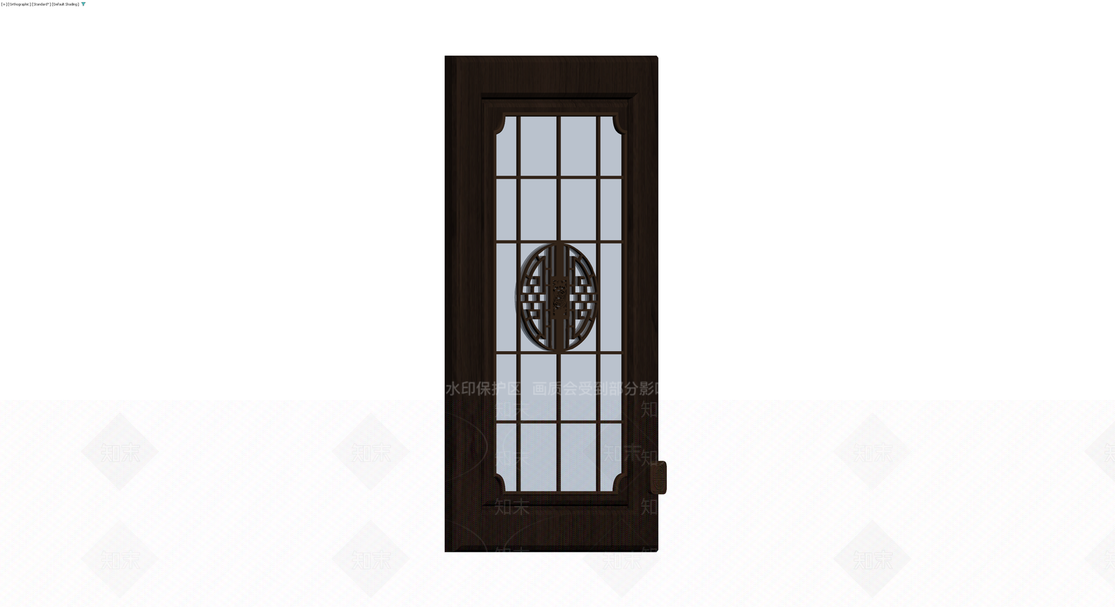 中式格栅玻璃门3D模型下载【ID:1230631148】
