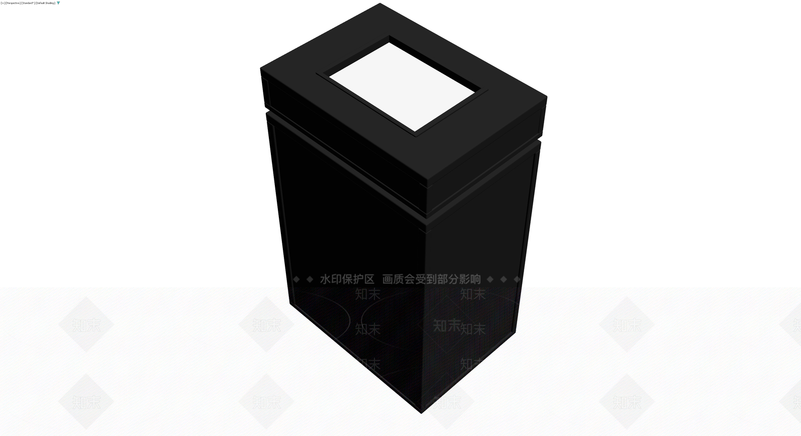 黑色方形垃圾桶3D模型下载【ID:1230444117】