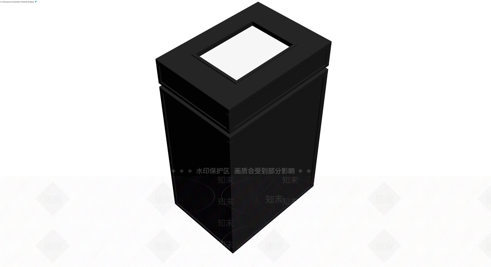 黑色方形垃圾桶3D模型下载【ID:1230444117】