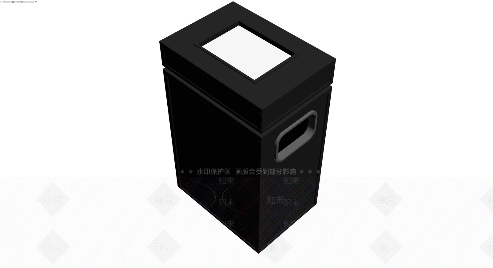黑色方形垃圾桶3D模型下载【ID:1230444117】