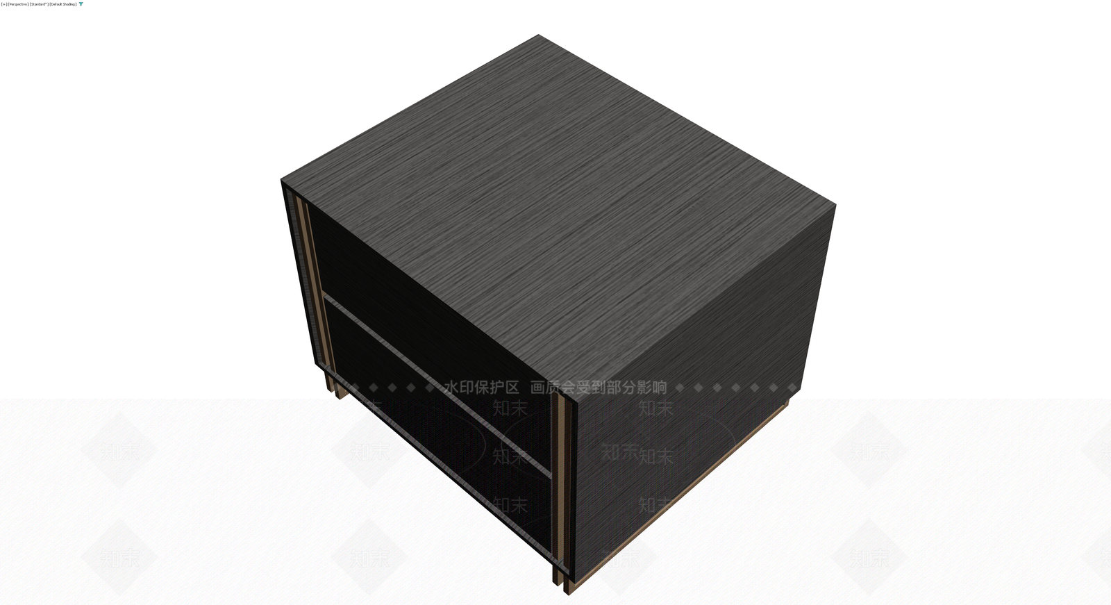 深色木纹双抽屉柜3D模型下载【ID:1229662896】