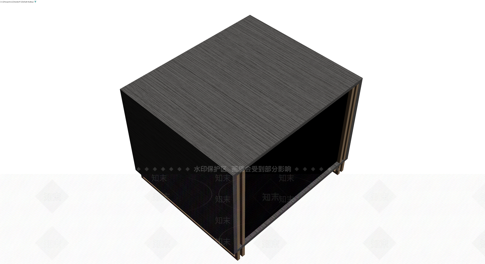 深色木纹双抽屉柜3D模型下载【ID:1229662896】