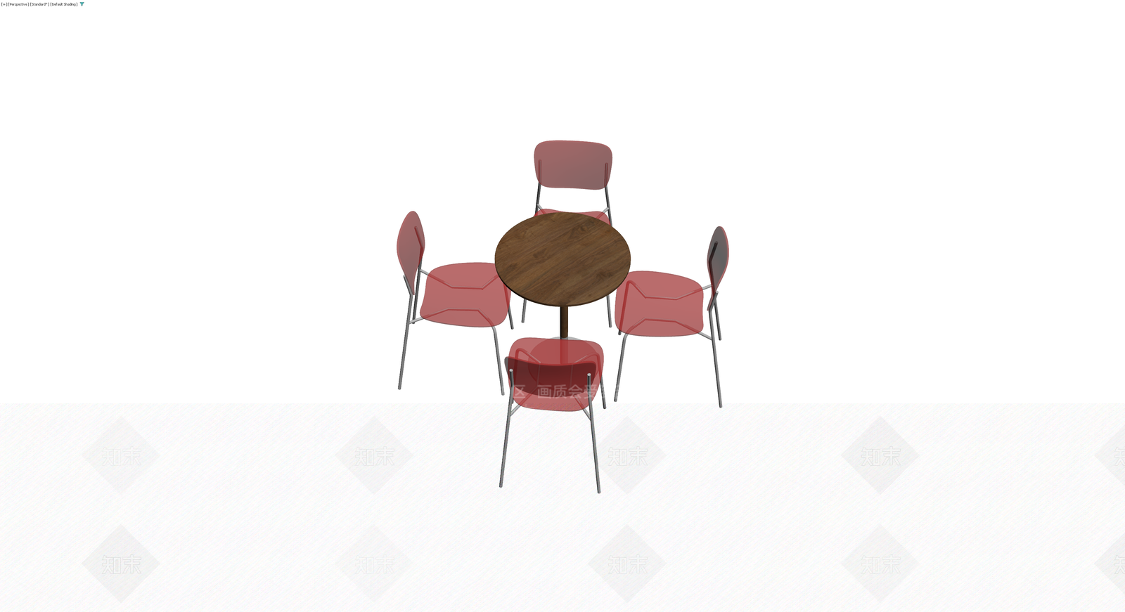红椅圆桌组合模型3D模型下载【ID:1230631707】