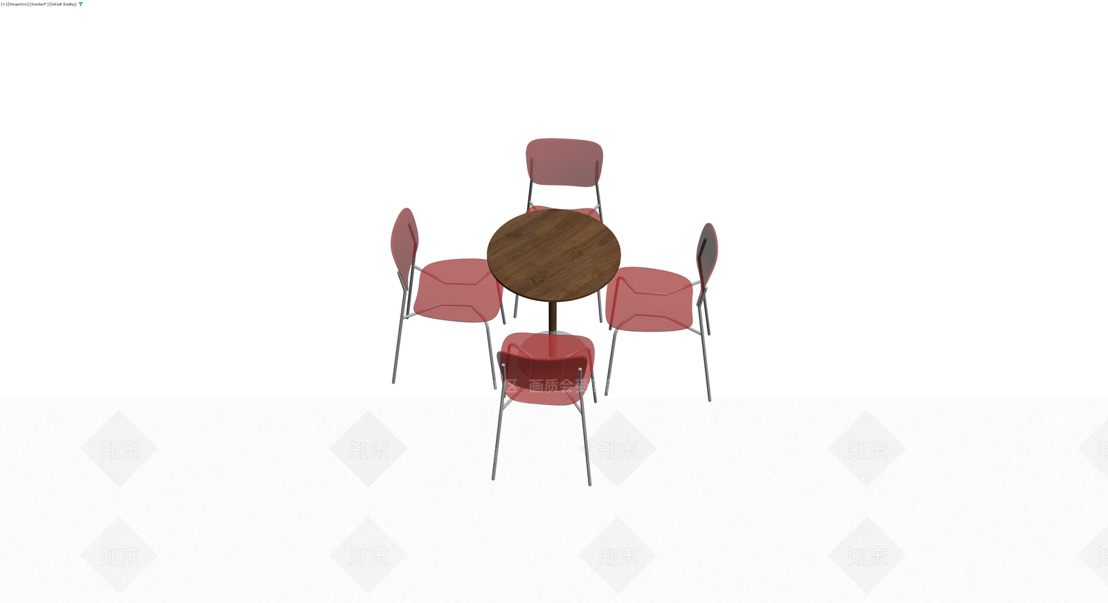 红椅圆桌组合模型3D模型下载【ID:1230631707】
